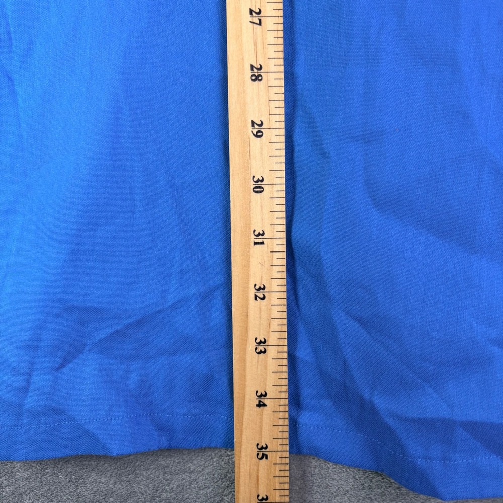 Gianni Bini Womens XL Blue Linen Blend Mini Dress Spaghetti Strap Summer Coastal - Picture 7 of 14
